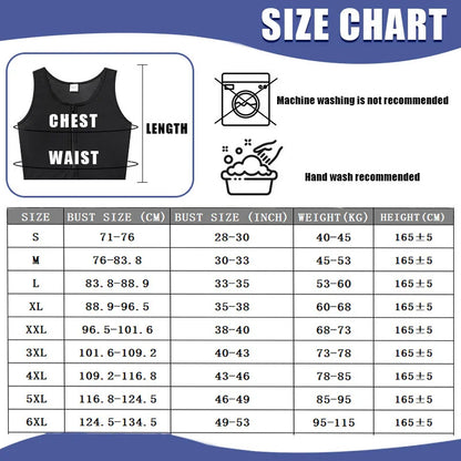 Central Zipper Chest Binder - Front Bandage Breast Binder, FTM Trans Lesbian Corset for Women