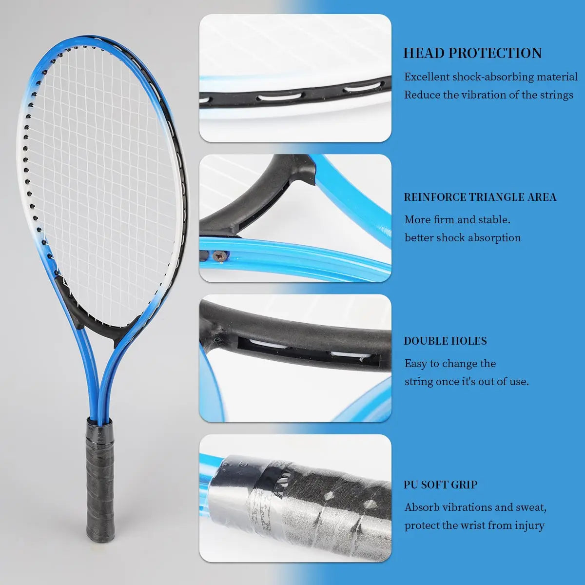 2 Piece Tennis Racket Set with Tennis Bag - 21'' Racquets for Youth Beginners, Outdoor Sports and Exercise