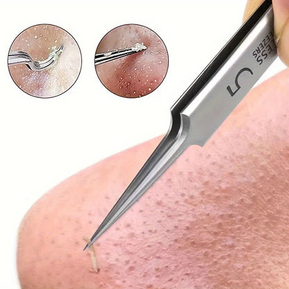 Ultra-Fine No. 5 Cell Acne Blackhead Clip Tweezers - Special Facial Care Tool for Beauty Salon Use