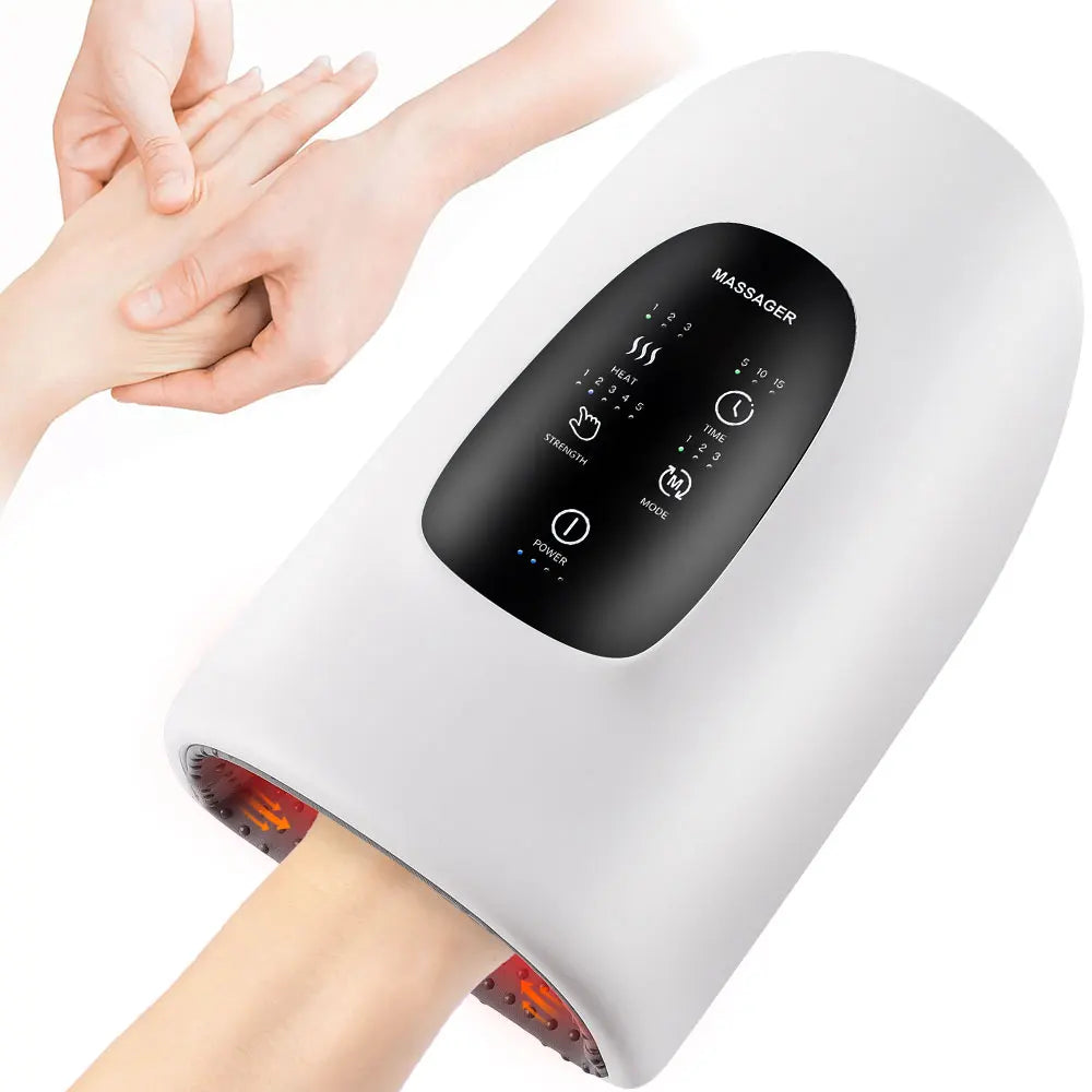 Wireless Electric Hand Massager - Air Compression, Hot Compress, Palm Acupoint Therapy for Arthritis, Numbness, and Muscle Relaxation