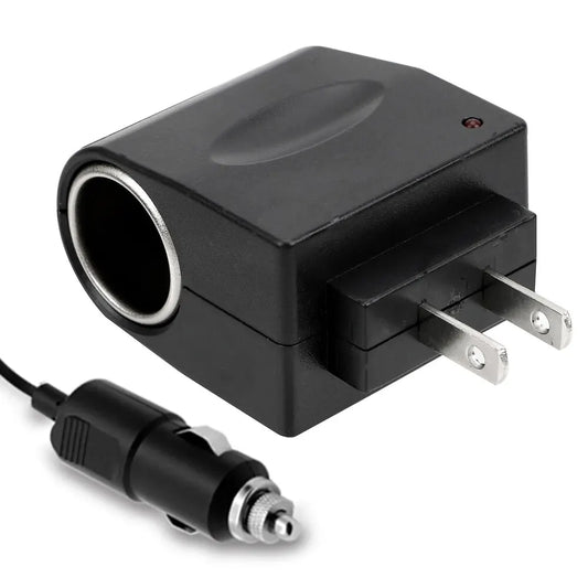 AC 220V to DC 12V Car Cigarette Lighter Adapter - Auto Accessories Converter with EU/US Plug, Black Interior Parts