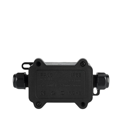 IP68 Outdoor Waterproof Junction Box - Black 3 Way Mini Connector Box - PC Plastic and Terminal - Designed for Buried Wires