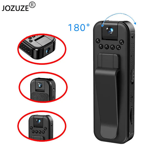 JOZUZE MD13 HD 1080P Mini Camera - Portable Digital Video Recorder Police BodyCam with Infrared Night Vision, Miniature Camcorder