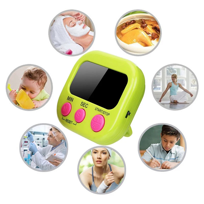 LED Counter Display Alarm Clock - Electronic Countdown Timer, Magnetic Digital Stopwatch for Kitchen, Sports, and Study