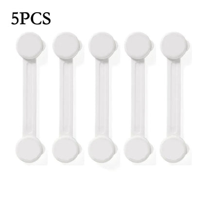 Multi-Function Security Protection Locks - Baby Safety Cabinet Drawer Door Buckle, White Toilet Refrigerator Lock - 5Pcs/Lot