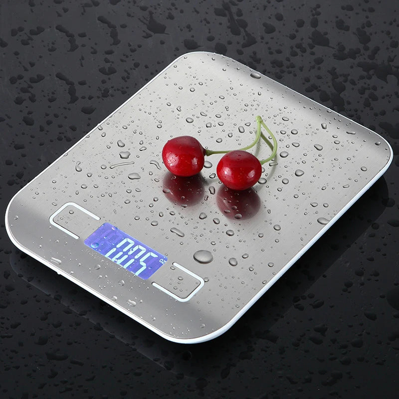 Rechargeable Kitchen Scale - LCD Display Stainless Steel Electronic Scales for Home, Jewelry, Food, Snacks Weighing, Baking Tools (5kg/10kg)