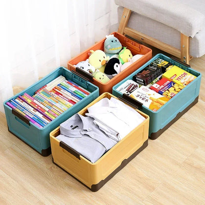 Folding Storage Box – Multifunctional Foldable Plastic Organizer with Lid – Ideal for Sundries and Supplies – 1 Piece