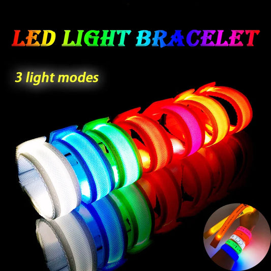 LED Luminous Bracelet - Velcro LED Luminous Sports Wrist Strap for Concerts, Parties, and Bars - Party Supplies