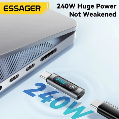 Essager USB 2.0 OTG Adapter - 240W Fast Charging USB-C to Type-C Display Adapter, OTG Connector for Samsung, Xiaomi, Huawei, Lenovo