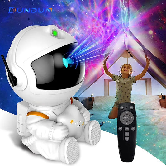 Galaxy Star Projector LED Night Light - Astronaut Design for Bedroom Decor and Children's Gifts