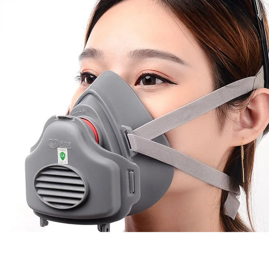 New 3700 Type Industrial Painting Spraying Respirator - Full Face Gas Mask with Safety Work Filter, Dust Proof, Formaldehyde Protection