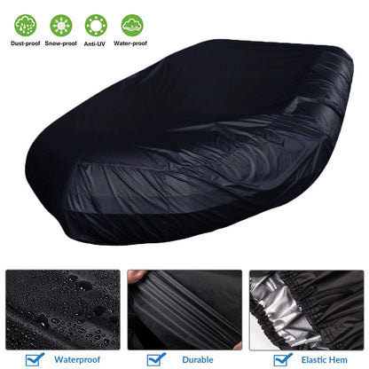 V Shape Marine Boat Cover - Waterproof, Dustproof, Anti-UV, Universal Kayak Cover for Rain, Snow, Inflatable Dinghy and Fishing Rubber Boats