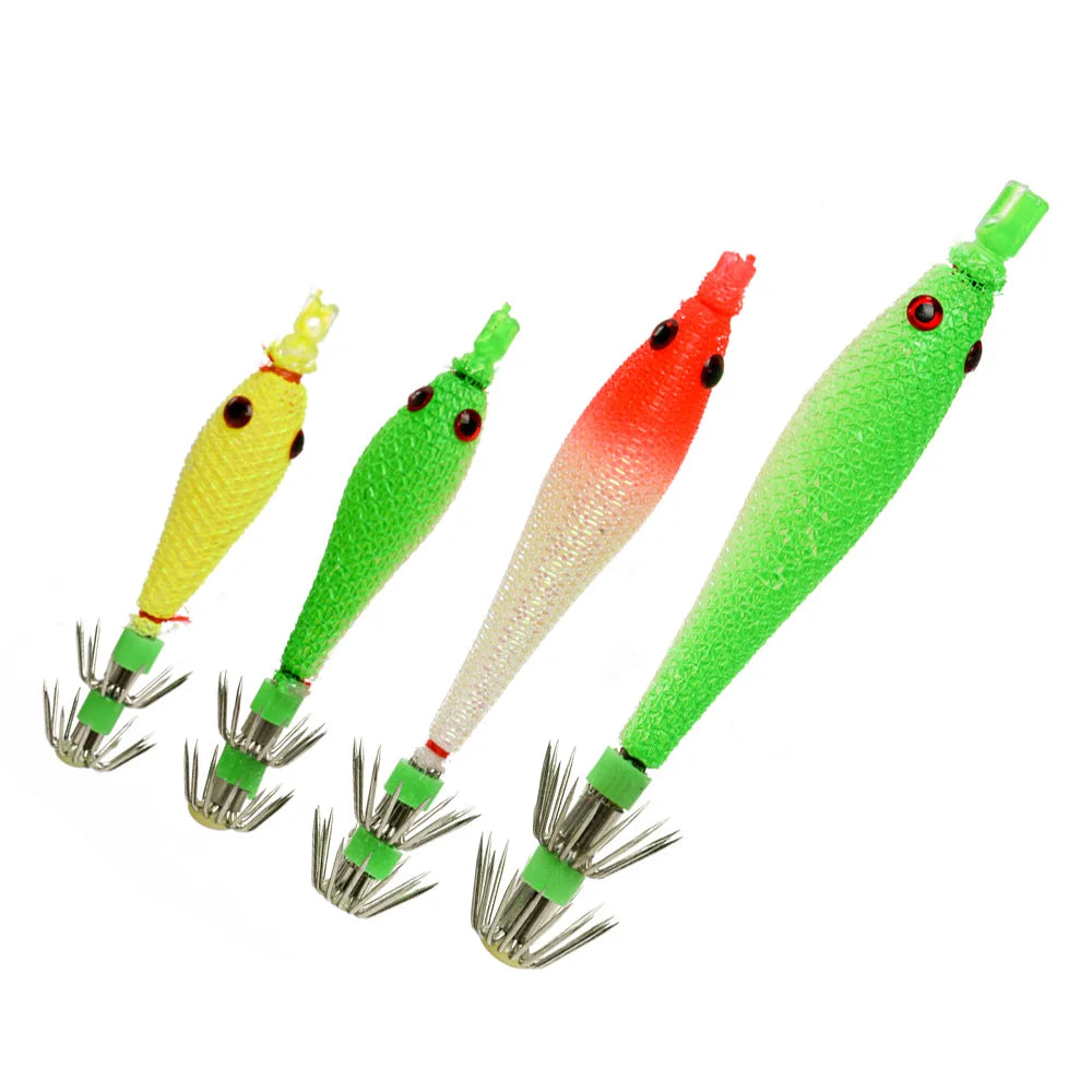 Glowing Tube Fishing Hook - Soft Squid Hook for Sea Fishing - Biomimetic Bait for Enhanced Visibility