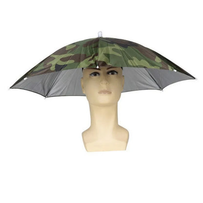 30cm Camouflage Silver Rubber Hat with Umbrella for Fishing - Camouflage Fishing Umbrella