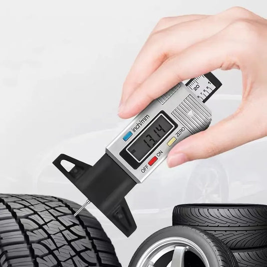 Digital Tread Depth Gauge for Car Tyre | 0-25.4mm Tire Tread Depth Meter | Auto Tire Wear Detection Measuring Tool