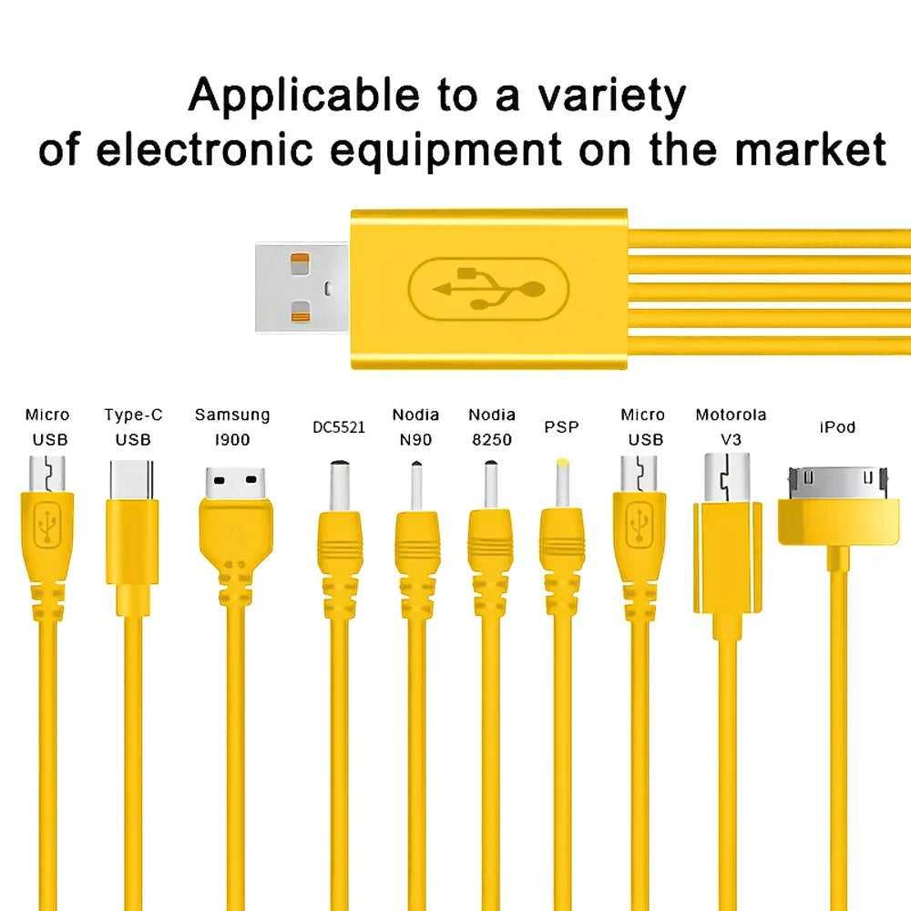 10-in-1 Universal Charging Cable for SP, 3DS, NDSL, Wii U, PSP - High Quality Multi-Device Compatible Charger