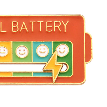 My Social Battery Enamel Pin - Trendy Metal Brooch Badge, Emotional Expression Lapel Jewelry, Mood Tracker Accessory