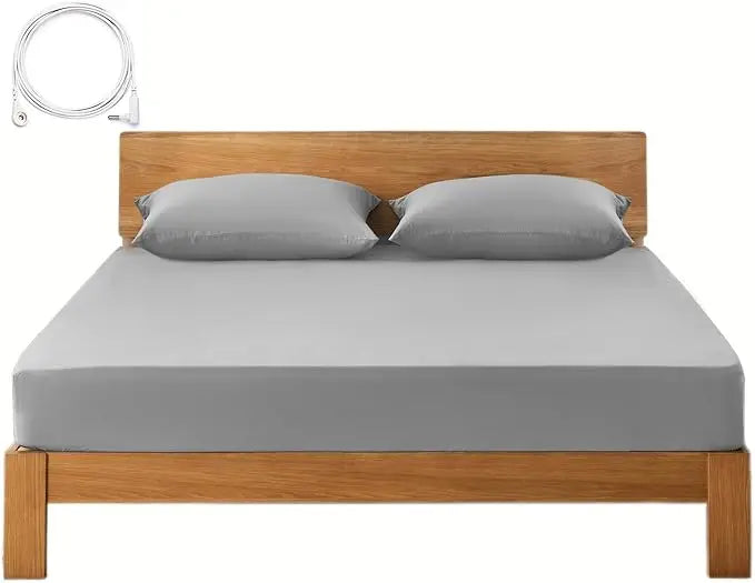 Grounding King Sheet - 95% Organic Cotton, 5% Pure Silver Fiber, Earth-Connected Bedding (198x203cm/78x80in)