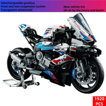 New Motorcycle Building Blocks - Simulation Model Decoration, Educational Assembly Toy for Boys, Creative Gifts