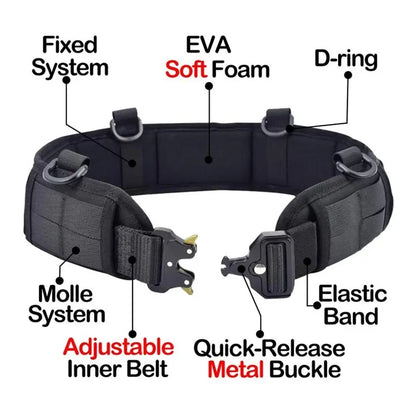 Adjustable Tactical Battle Belt: Military Airsoft Waist Band with Quick Release Buckle - Outdoor Hunting Waistband