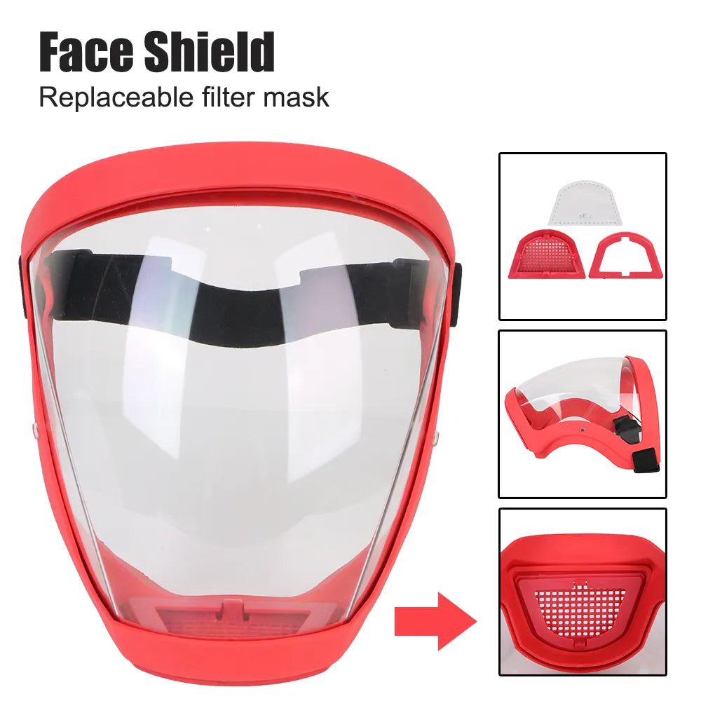 Oil-Splash Proof Full Face Shield: Protection Mask with Filters for Motorcycle, Cycling & Kitchen