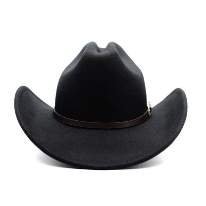 Vintage Western Cowboy Hat - Leather Wide Brim Gentleman and Lady Jazz Cowgirl Hat, Cloche Church Sombrero for Men and Women