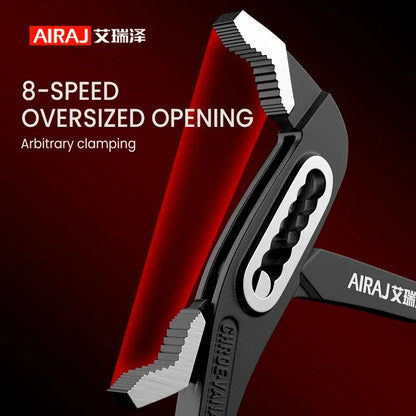 AIRAJ Multifunctional Adhesive Pump Pliers - 8/10/12 Inch, Quick Release Water Pipe Pliers, Industrial Grade Electrician Tool