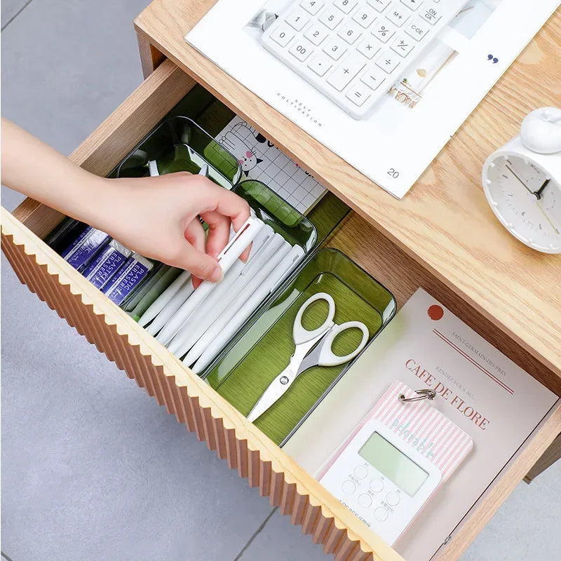 Transparent Box Storage Organizer – Plastic Desk Container and Drawer Organizer for Jewelry and Makeup