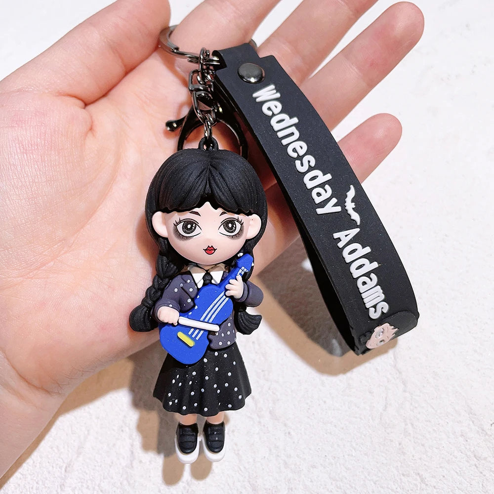 Wednesday Addams Horror Silicone Keychain - Thing Hand Doll, Schoolbag Pendant and Halloween Costume Prop