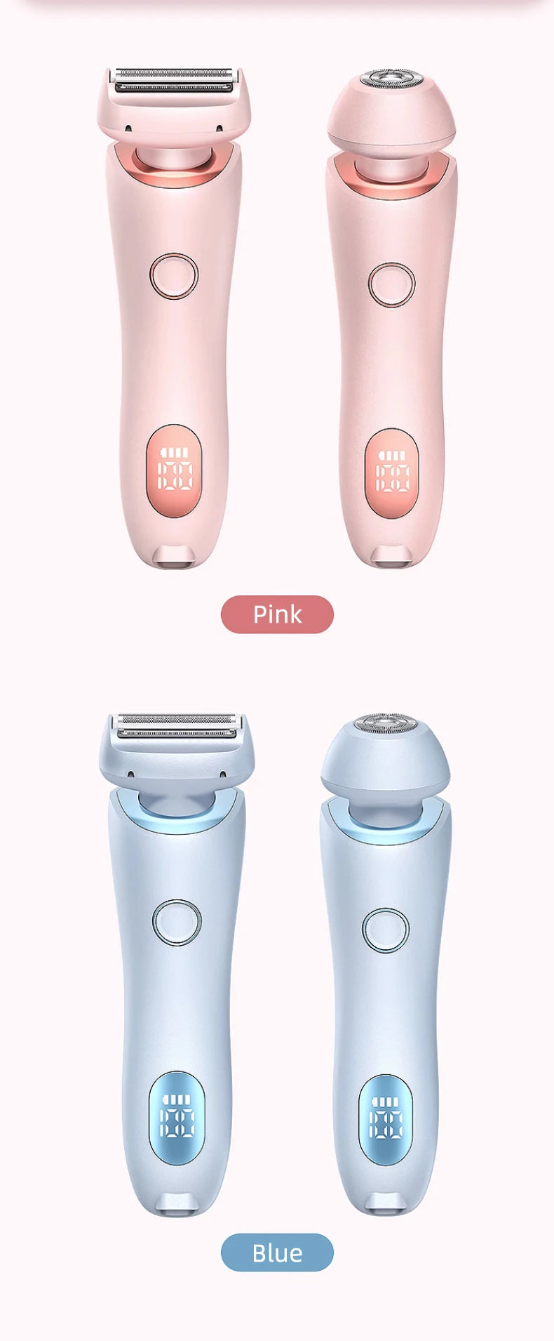 Painless Hair Removal Epilator - USB Rechargeable Trimmer for Women, Body, Face, Leg, Armpit, Bikini, and Pubic Shaver