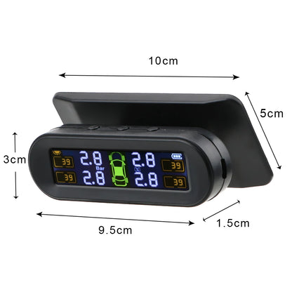 Tire Pressure Monitoring System with Temperature Warning - Solar TPMS with 4 External Sensors for Fuel Savings and Car Tyre Pressure Monitoring