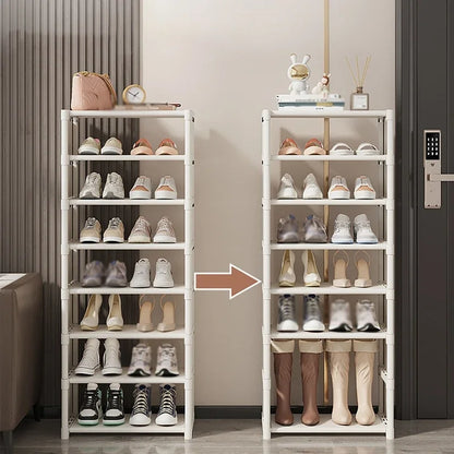 5-7 Layer Shoe Rack Storage Organizer - Space-Saving Cabinets for Wall Corner and Sneaker Shelf