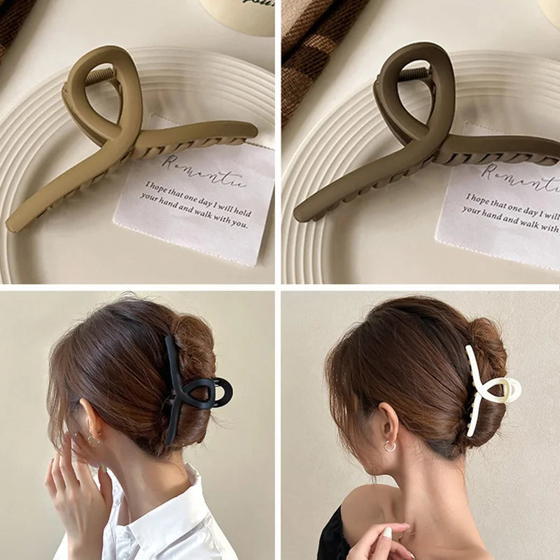 Matte Cross Hair Clip - Fashion French Elegant Hairpin for Women, Large Hair Claw Clips Girls Korean Hair Accessories