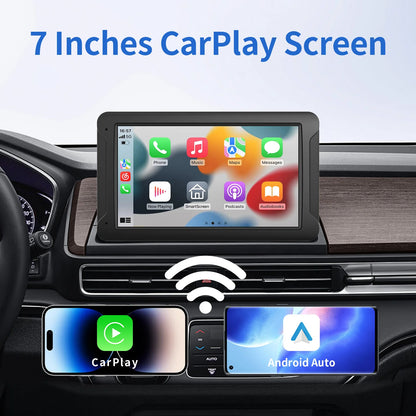 Universal Portable CarPlay Screen - Wireless Car Stereo with Android Auto, Car Touchscreen for All Cars