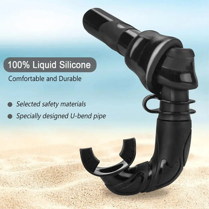 Soft Silicone Diving Snorkel - Portable, Foldable, Easy-Breath for Scuba, Freediving, Spearfishing and Swimming with Storage Case