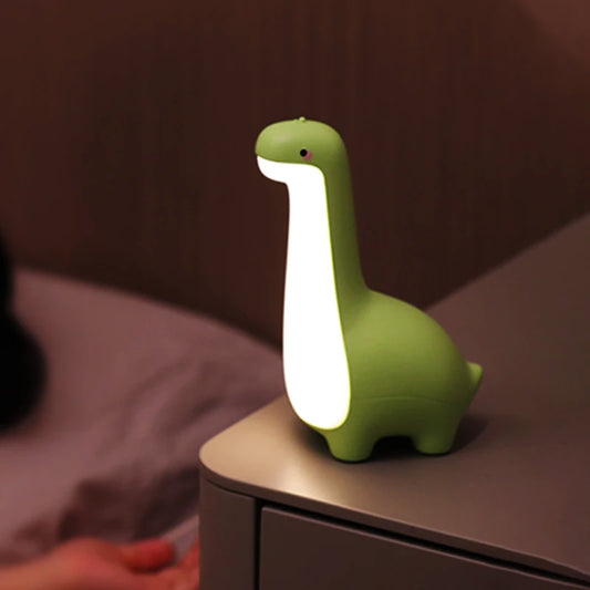 Cute Dinosaur Night Light - Eye Protection Bedside Lamp with USB Charging, Timing Feature, Perfect Room Decoration and Children's Gift