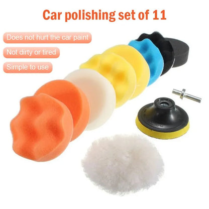 Car Beauty Set: Polishing Sponge Plate Set for Electric Drill - Imitation Plush Waxing, Angle Grinding, Cleaning Sponge Wheel