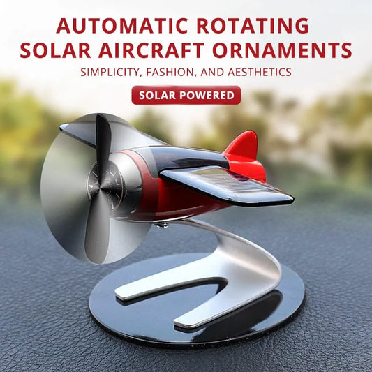 Creative Solar Airplane Car Decoration | Men's Car Interior Accessories | Desktop Ornament Gift for Car Enthusiasts