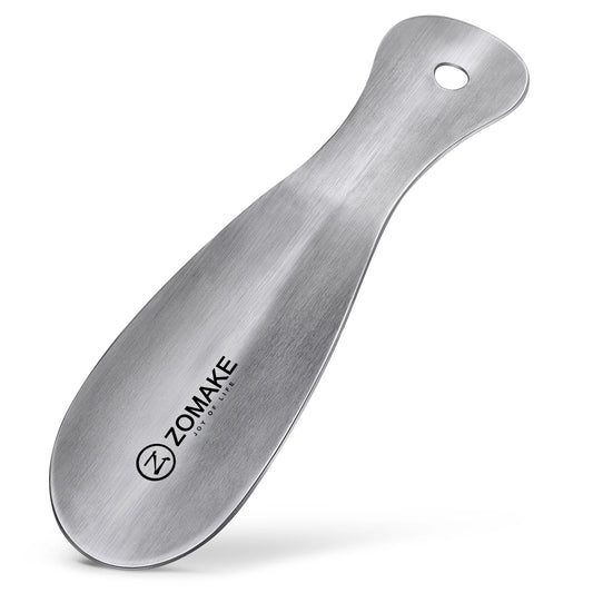 7.5-Inch Metal Shoe Horn - Stainless Steel Travel Spoon Shape for Seniors, Men, Women and Kids