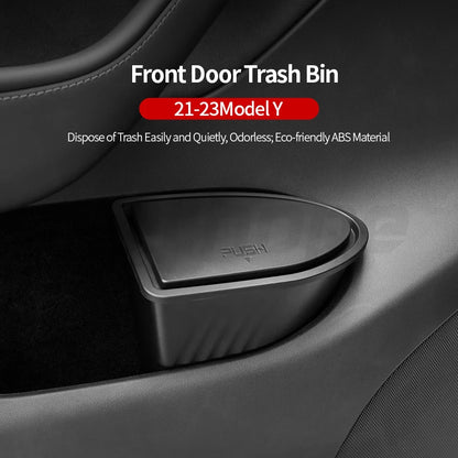 Futope 2pcs Tesla Door Trash Can - Interior Storage Box for Tesla Model Y 2018-2024, Door Storage Modification Accessories