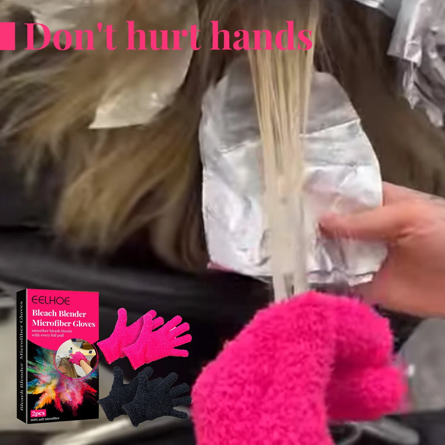 Heat Resistant Nylon Bleach Gloves for Hair Straightening, Curling - Hairdressing Finger Glove Salon Styling Tools