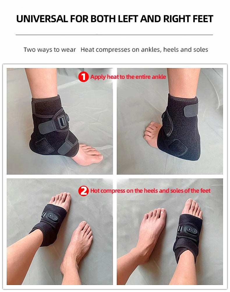 Foot Massager with Hot Compress and Vibration - USB-Powered Ankle Joint Protector Made of SBR Diving Material