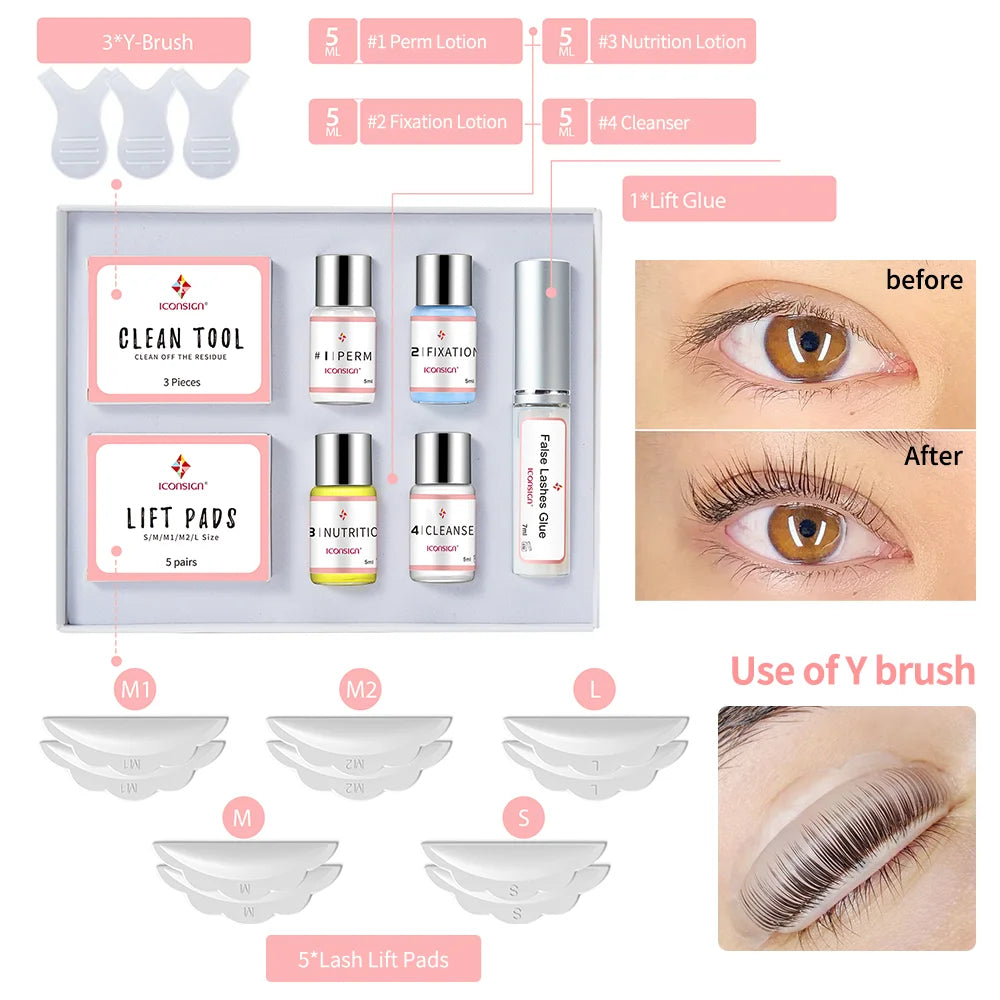 ICONSIGN Lash Lift Kit: Lifting Eyelash Enhancer - Perm Eye Makeup, Customizable with Your Logo