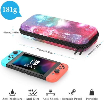 Nintendo Switch Case: 9-in-1 Accessories Kit with Carrying Case and Dockable Protective Case