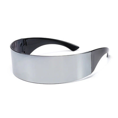 UV400 Futuristic Cyclops Visor Sunglasses - Narrow Design, Mirrored Lens, Personality Costume Eyewear for Men