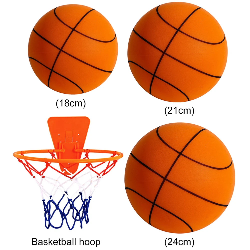 Kids Bouncing Mute Basketball – Silent Squeezable Foam Ball, Indoor Bounce Basketball, Quiet Football for Kids