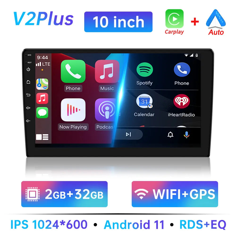 Android 11 Universal Car Radio - 7"/9"/10" 2 Din Multimedia Player with WIFI, GPS for Hyundai, Nissan, Toyota, Kia - 32GB