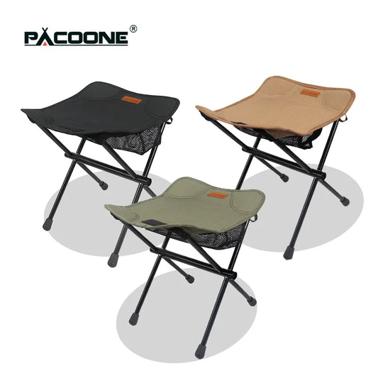 PACOONE Camping Portable Folding Stool: Ultralight Aluminium Alloy Storage Chair - Mini Fishing Chair, Picnic Lightweight Furniture