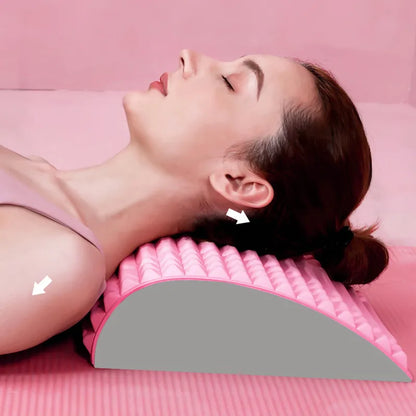 Neck and Lumbar Support Massager: Back Stretcher Pillow for Pain Relief and Relaxation