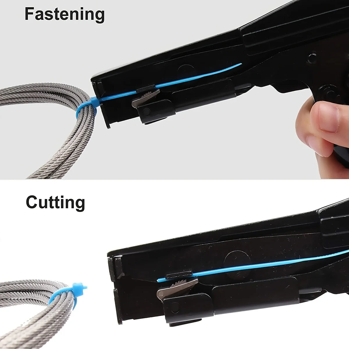 Fastening Cable Tie Tool - Flush Cut Zip Tie Gun with Steel Handle for Nylon Cable Tie